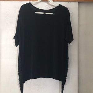 Black fringe top